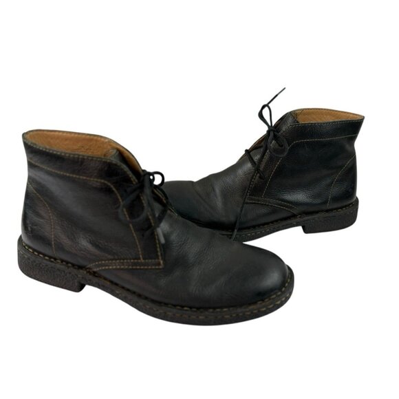 *BORN Harrison Boots Mens Size 10M Black Leather Comfort Ankle Chukka Llace Up main image 7